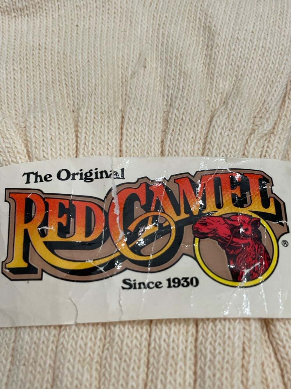 Vintage The Original Red Camel Ribbed Crew Socks